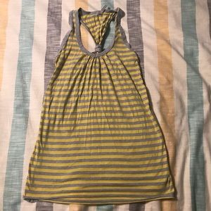 Honey Punch Grey and Yellow Racer Back Tank